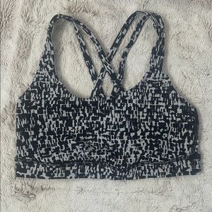 Lululemon Athletica Black and Gray Patterned Sports Bra